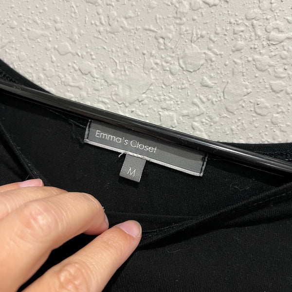 Emma's Closet Black Bamboo Dolman Sleeve Top Medium
