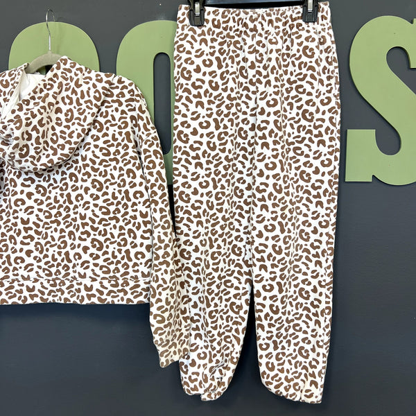 BCG Girls Leopard Two Piece Cotton Set Size Youth Medium