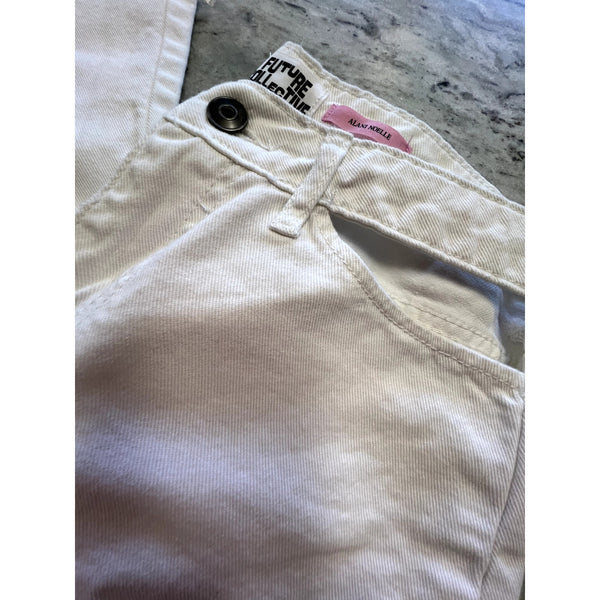 Future Collective Alani Noelle Baggy White Denim Jeans Size 2