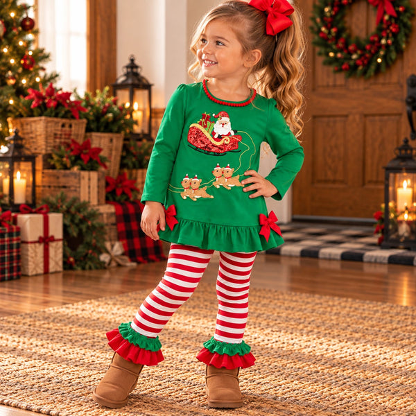 Rare Editions Girls Christmas Two Piece Santa Set Size 3T