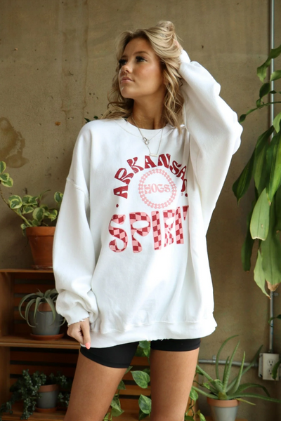 LivyLu Arkansas Spirit Thrifted Sweatshirt