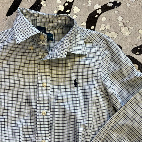 Ralph Lauren Plaid Button Down Long Sleeve Dress Shirt Size Boys Small 8