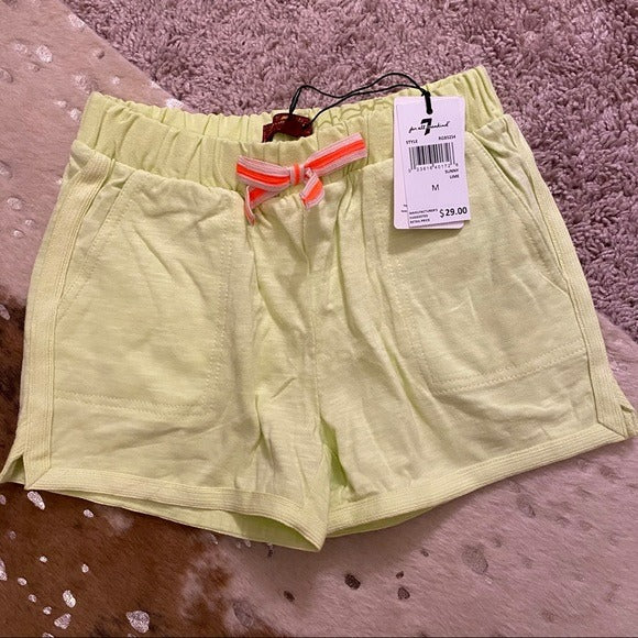 NWT 7FAM Neon Yellow Shorts Girls Medium