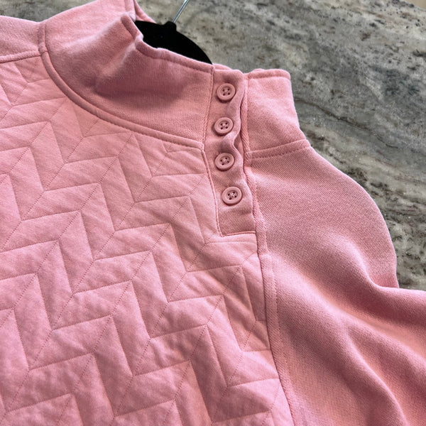 St. John's Bay Pink Button Neck Pullover Size Small