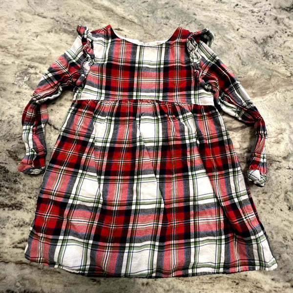 Cat & Jack Girls Plaid Christmas Dress Size 4T