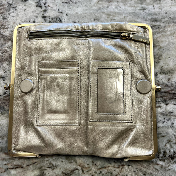 Hobo Metallic Gold Clutch Wallet