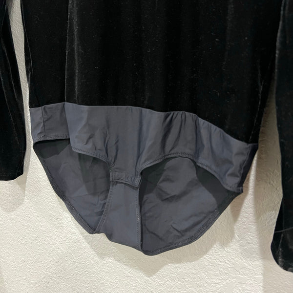 NWOT J Crew Black Velvet Scoop Neck Bodysuit Large