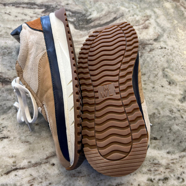 Madewell Kickoff Trainer Sneakers Color Block Tan + Navy Mens 8