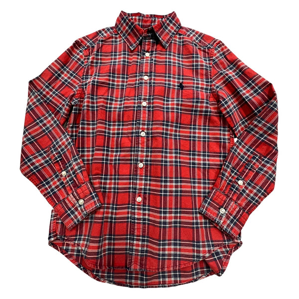 Polo Ralph Lauren Blue Label Boys Red Button Down Size M 10/12