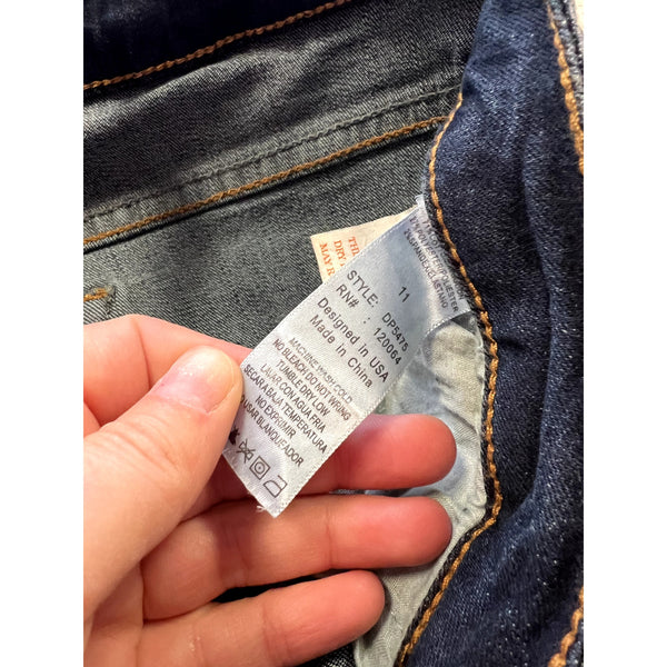 Mind Code Dark Wash Distressed Straight Leg Jeans Size 11