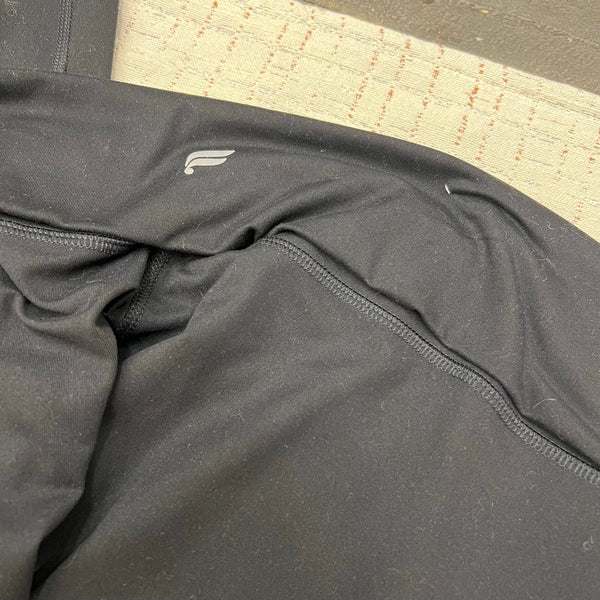 Fabletics Black Foldover Wide Leg Pants Size XL Tall