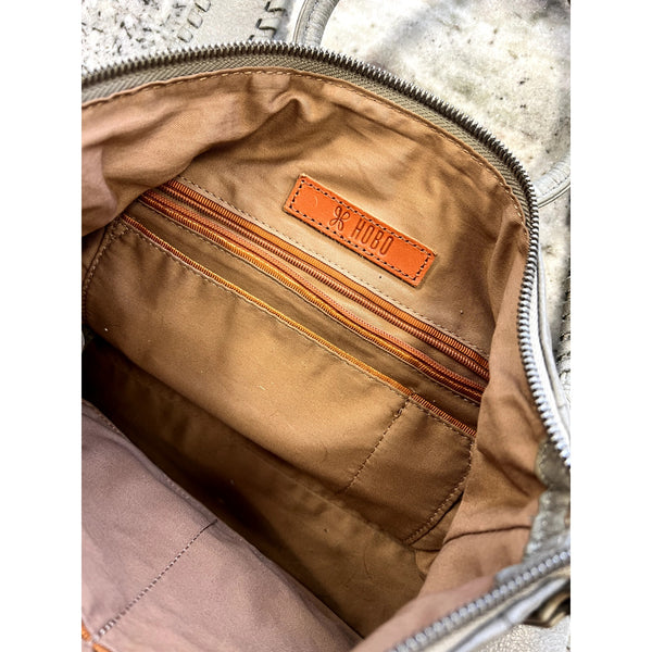 Hobo Sheila Gray Taupe Leather Satchel Purse