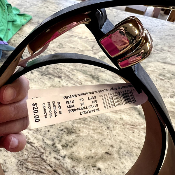 NWT A New Day Black + Gold Belt Size Large