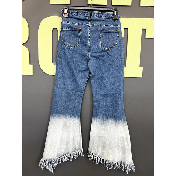 Girls Two Tone Fringe Flare Bell Bottoms Size 10