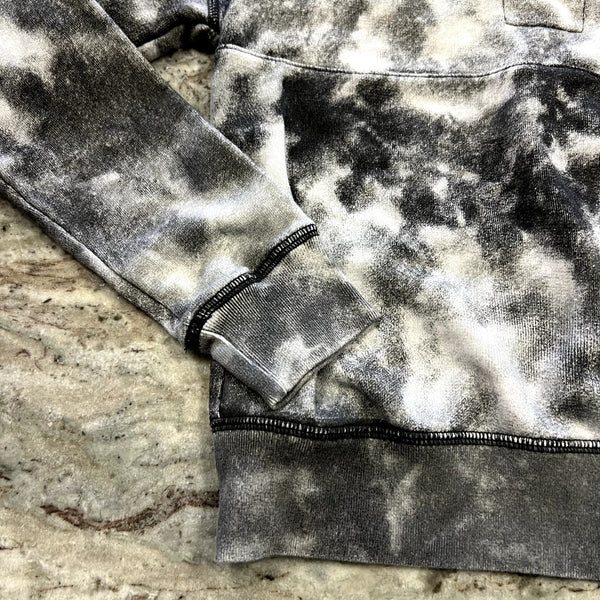 Abercrombie & Fitch Girls Black + White Marble Hooded Pullover 11/12