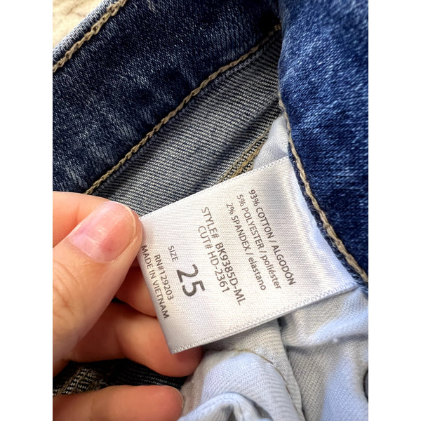 Hidden Light Wash Distressed Wide Leg Jeans Size 25