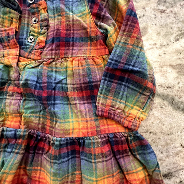 Ruffle Butts Colorful Plaid Tiered Mini Dress Size 18-24 Mo.