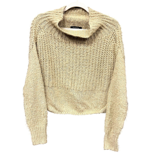 Women's Sage Fuzzy Mock Neck Sherpa Sweater Medium