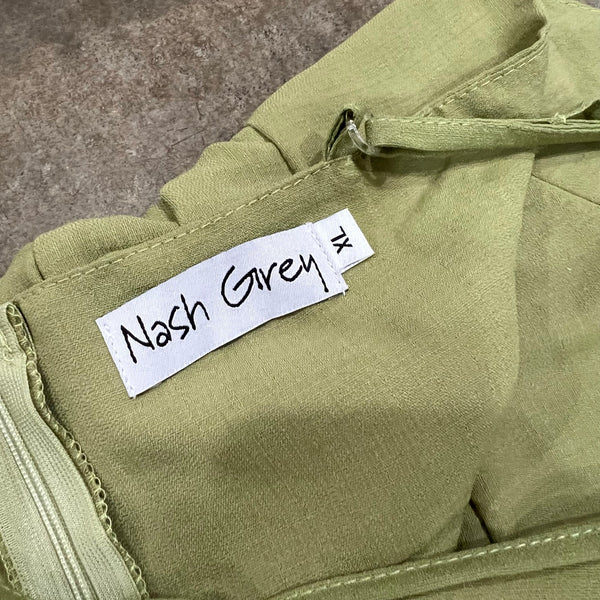NWOT Nash Grey Boutique Sage Green Wide Leg Sleeveless Jumpsuit Size XL