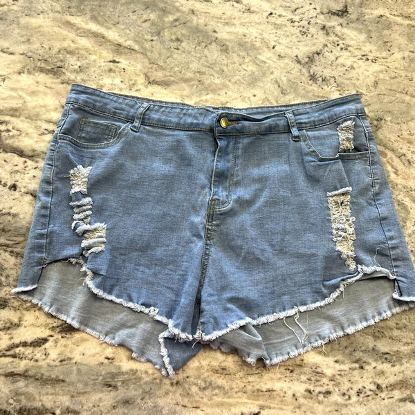 Women's Distressed Denim Shorts Size 4XL