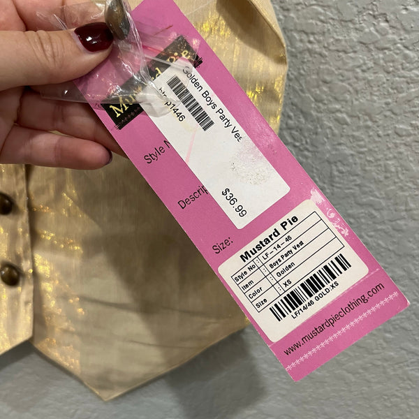 NWT Mustard Pie Golden Boys Party Vest Size XS