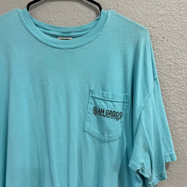 Glam Grooms Comfort Colors Island Blue Graphic Tee XL