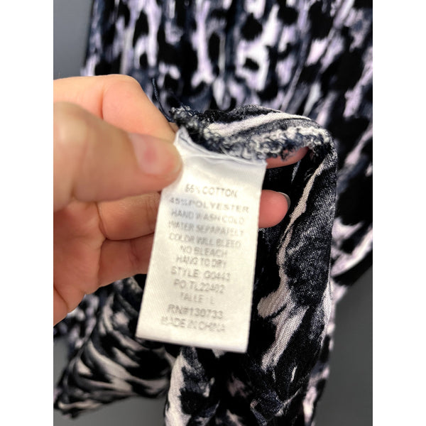 Women's Black/Gray Leopard Print Sleeveless Dress Size Large