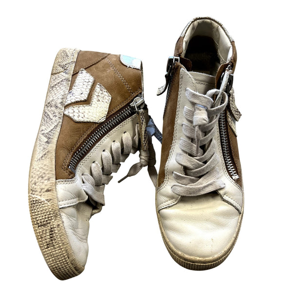 Dolce Vita Zonya Brown Snake High Top Sneakers Size 8.5