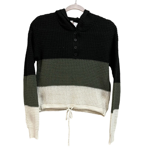 NOBO Chunky Knit Hooded Swim Coverup Pullover Sweater XS