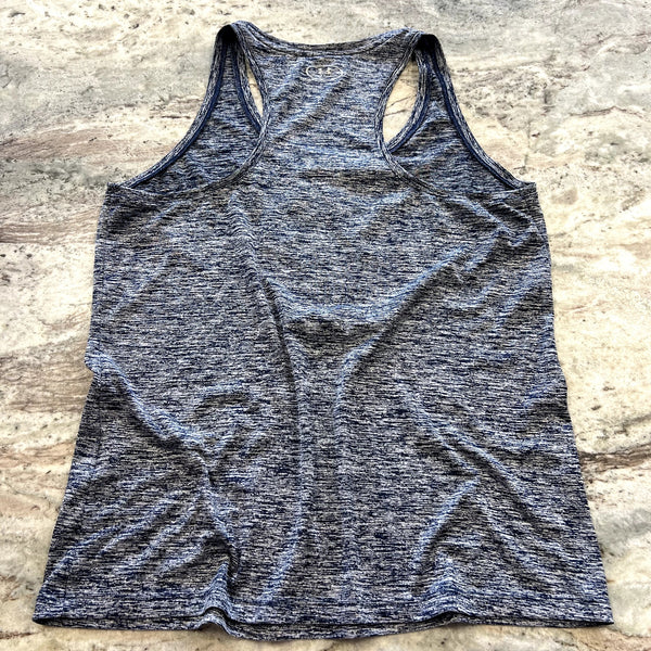Under Armour Navy Blue Loose Fit Racerback Athletic Tank Large