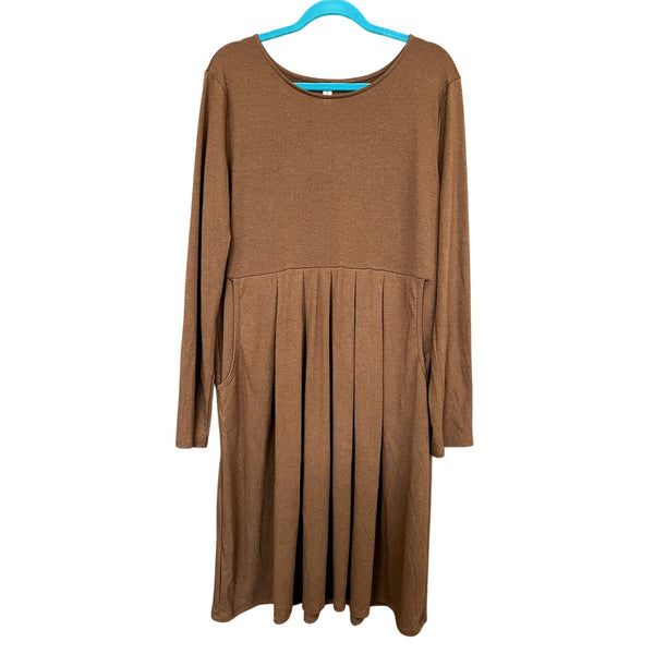 NWT Zenana Premium Brown Midi Dress Size 2XL