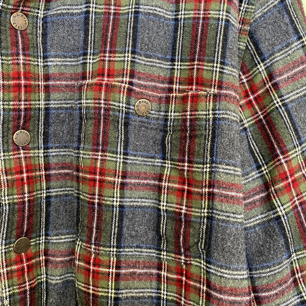 LL Bean Men's Sherpa Lined Scotch Plaid Shirt Slightly Fitted Size Medium