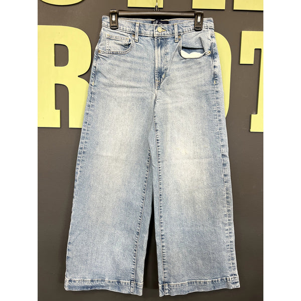 GAP High Rise Wide Leg Crop Light Wash Jeans Size 6
