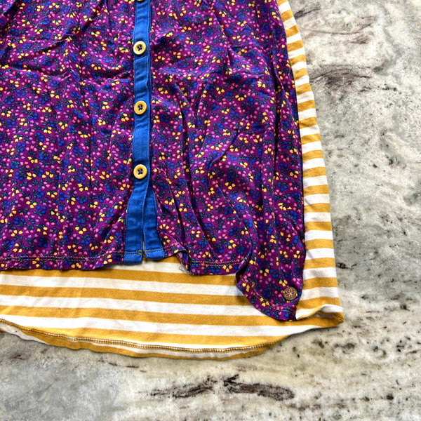 435 Kids by Matilda Jane Purple + Yellow Fun Top Size 8