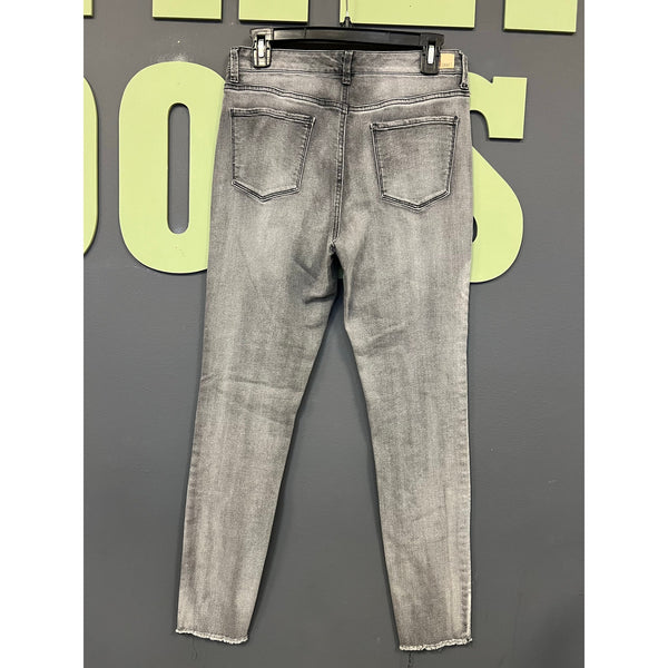 True Craft Washed Gray Raw Hem Skinny Jeans Size 11