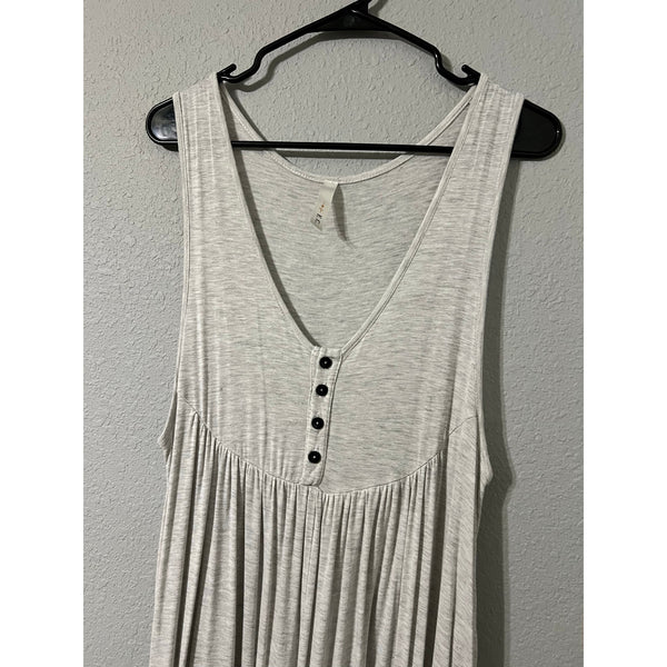 Women's Sleeveless Cropped Gray Cotton Jumpsuit Size XL