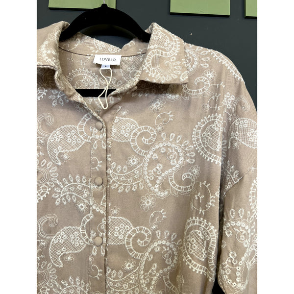 NWT Lovelo Paisley Embroidered Mini Dress Size Large