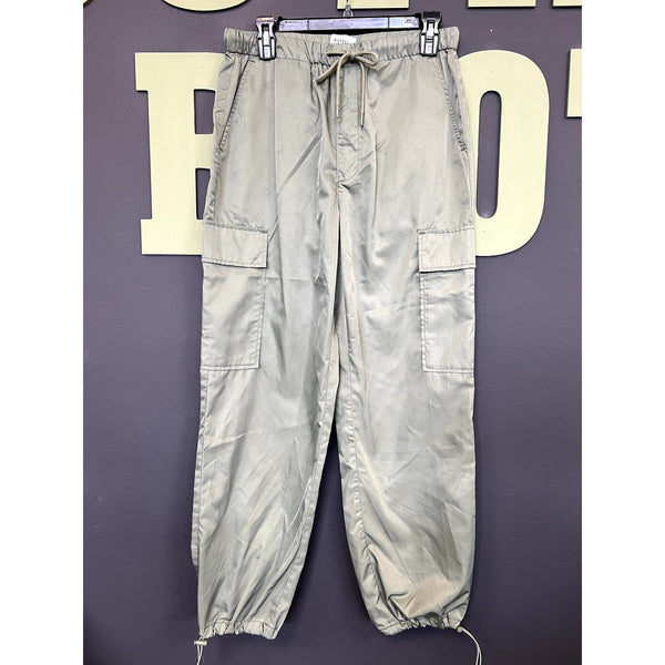 Pistola Sage Green Satin Cargo Joggers Size Medium