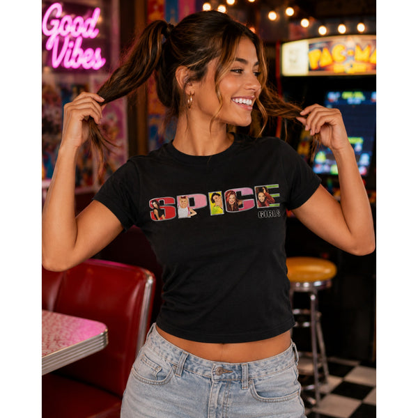 Women's Spice Girls Babydoll Cropped Graphic Tee Size XS