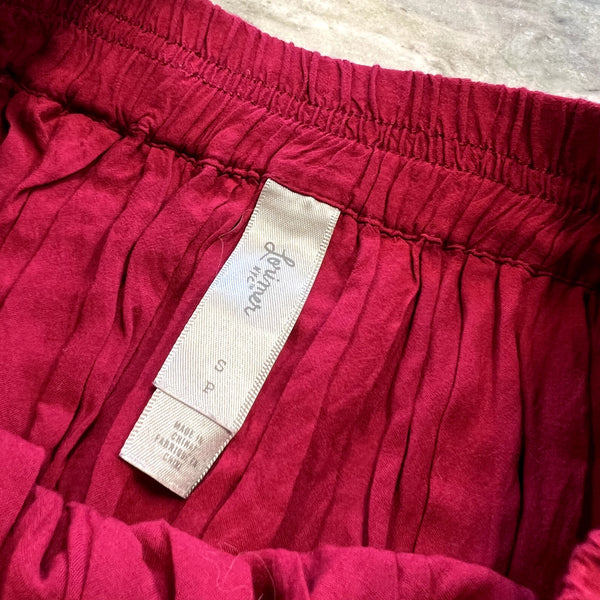 Women's Red Pleated Mini Skirt Size Small