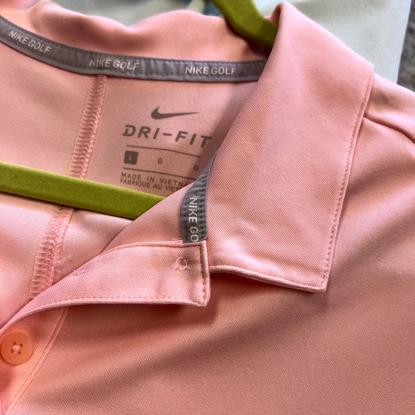 Nike Golf Women's Pink Dri-Fit Polo Size Large