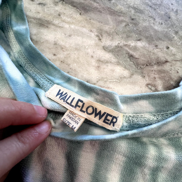 Wallflower Teal Blue Tie Dye Sweatshirt Size Medium