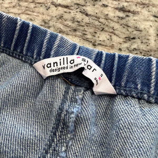 Vanilla Star Denim Elastic Waist Shorts Size Small