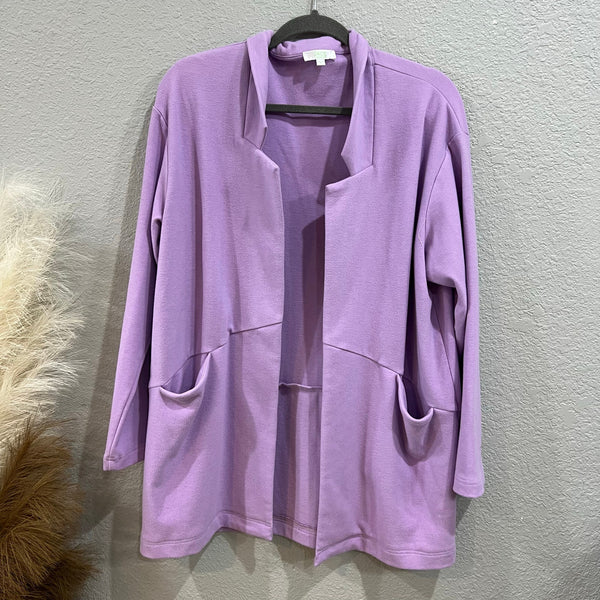 Jade Light Purple Soft Cotton Women's Blazer Size Large