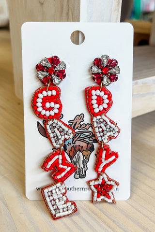 Red + White Game Day Earrings