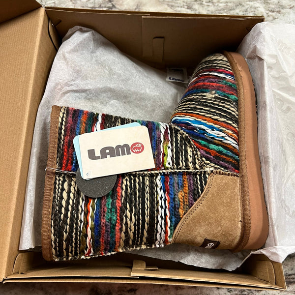 NEW Lamo Juarez Chestnut Sherpa Short Boots Size 8