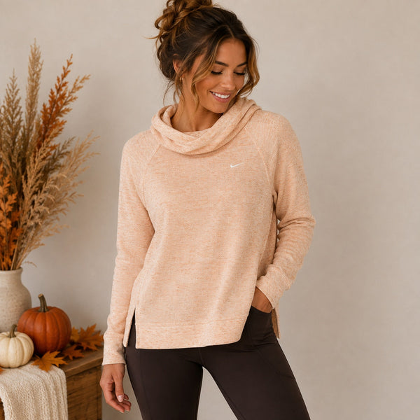 Nike Light Orange Cowl Neck Sweater Size Small