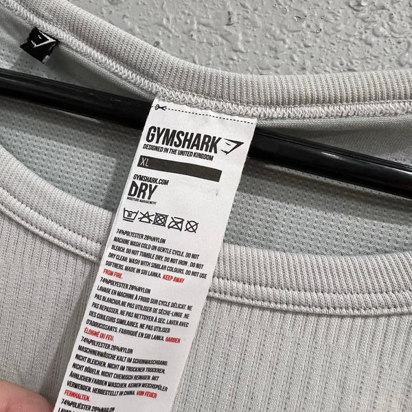 Gymshark Gray Long Sleeve Athletic Workout Top XL