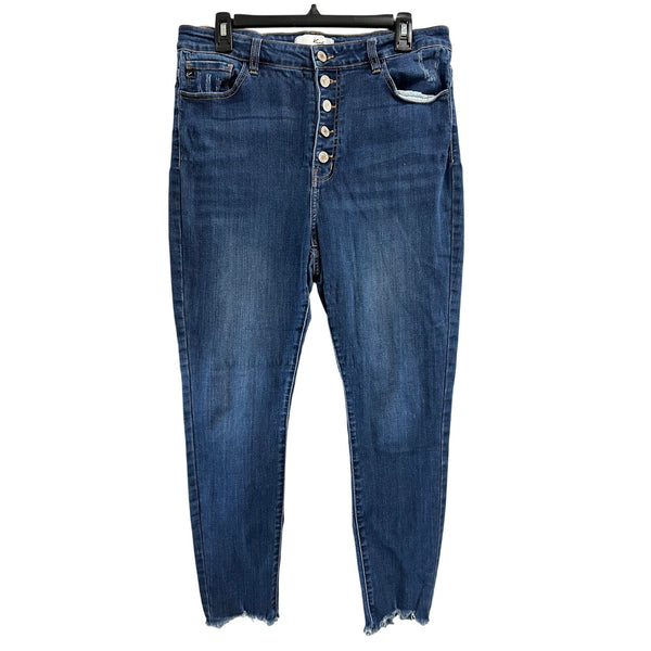 KanCan Dark Wash Button Fly Skinny Jeans Size XL