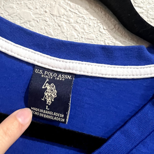US Polo Assn Men's Royal Blue V-Neck T-Shirt Large